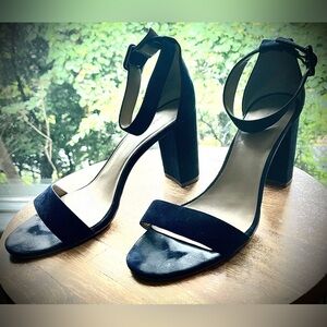 Vintage Navy Blue Open Toed Heels